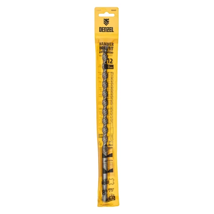 Бур по бетону Denzel, 12 x 260 мм, двойная спираль, три пылеотводящие кромки, 705025 купить в Новом Уренгое