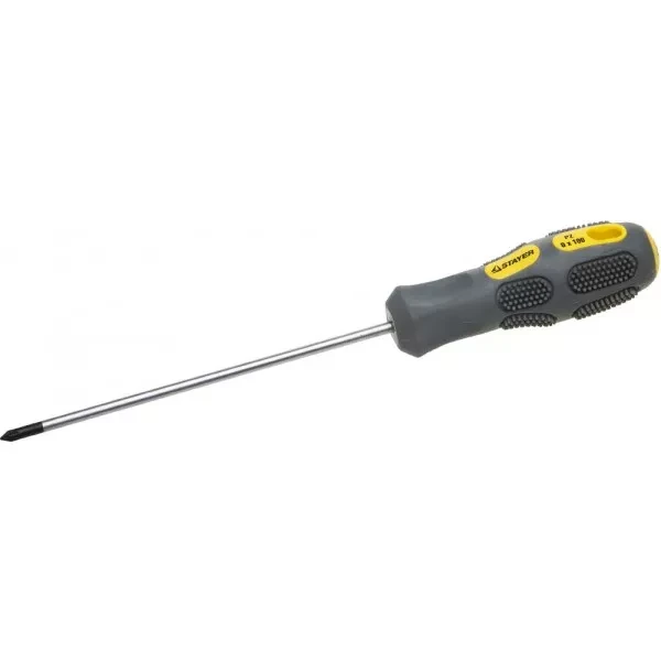 Отвертка STAYER "PROFESSIONAL" "MAX-GRIP" слесарная, Cr-V, намагниченная, PZ №0х100мм 25822-0-100 G купить в Новом Уренгое