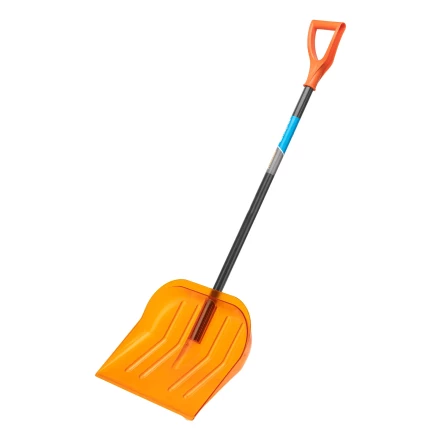 Лопата для уборки снега поликарбонат Сибртех, 465х410х1390 мм, стальной черенок, усиленная 61655 купить в Новом Уренгое