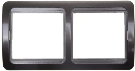 Панель СВЕТОЗАР &quot;ГАММА&quot; накладная, горизонтальная, цвет темно-серый металлик, 2 гнезда SV-54146-DM купить в Новом Уренгое