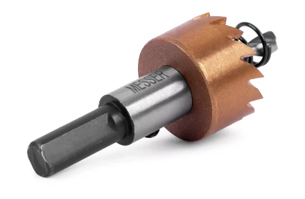 HSS-TiN коронка MESSER  21мм с центр. сверлом и толкающей пружиной для  лист. материала  до 2 мм ц/х купить в Новом Уренгое