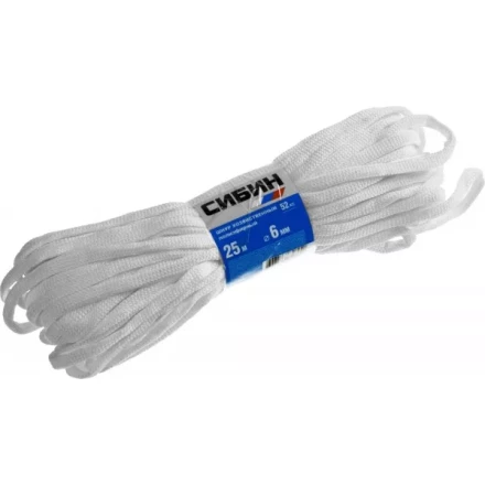 Шнур хозяйственный СИБИН, полиэфирный, длина 25 м, диаметр - 6мм 50266 купить в Новом Уренгое