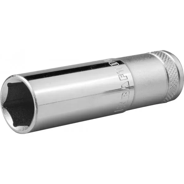 Торцовая головка KRAFTOOL "INDUSTRIE QUALITAT", удлиненная, Cr-V, FLANK, хромосатинированная, 1/2", 19 мм 27807-19_z01 купить в Новом Уренгое