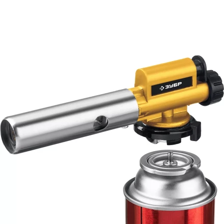 ЗУБР ГПМ-800, 1300°C, цельнометаллическая, газовая горелка с пьезоподжигом на баллон с цанговым соединением, Профессионал (55550) купить в Новом Уренгое