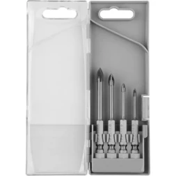 Набор ЗУБР "ПРОФЕССИОНАЛ": Сверла по кафелю, керамике, с четырьмя режущими лезвиями 3, 4, 6, 8 мм, 4 шт 29845-H4_z01