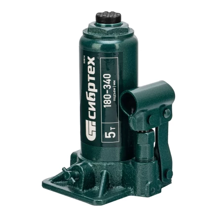 Домкрат гидравлический бутылочный Сибртех 50814, 5 т, 180-340 мм, в пласт. кейсе купить в Новом Уренгое