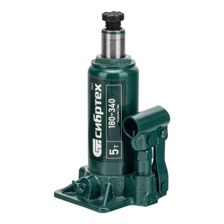 Домкрат гидравлический бутылочный Сибртех 50814, 5 т, 180-340 мм, в пласт. кейсе купить в Новом Уренгое