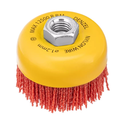 Щетка для УШМ, 75 мм, Чашка, нейлоновая щетина, М14, Denzel 74465 купить в Новом Уренгое