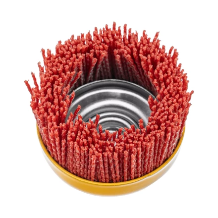 Щетка для УШМ, 75 мм, Чашка, нейлоновая щетина, М14, Denzel 74465 купить в Новом Уренгое