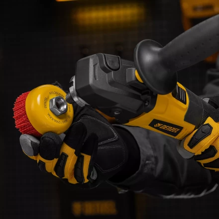 Щетка для УШМ, 75 мм, Чашка, нейлоновая щетина, М14, Denzel 74465 купить в Новом Уренгое