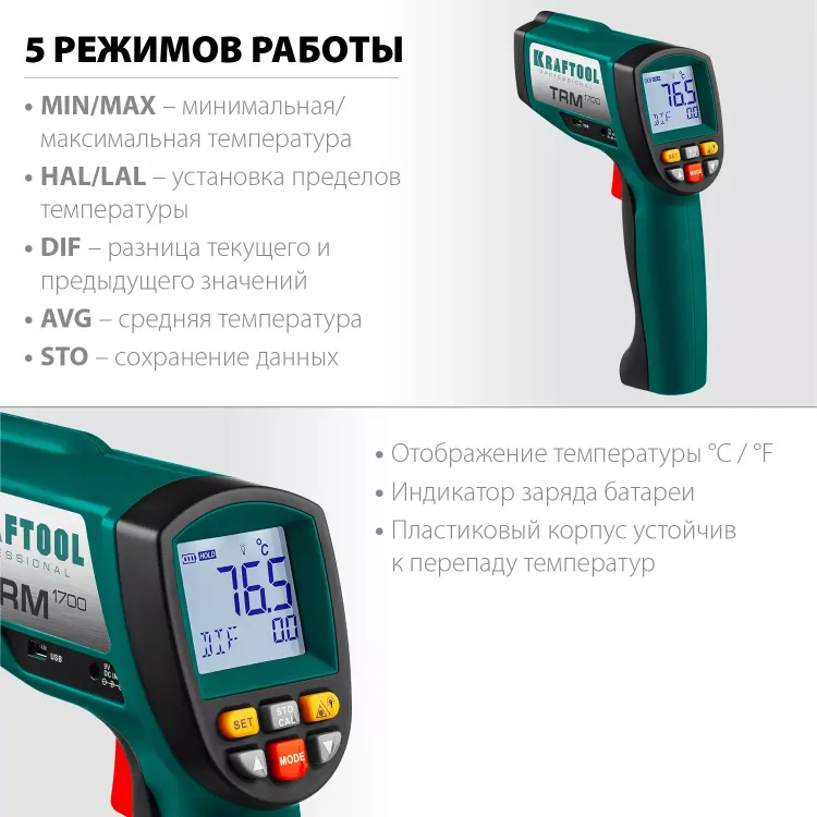 Пирометр инфракрасный TRM-1700 45701-1650 купить в Новом Уренгое