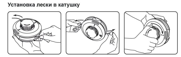 Катушка триммерная  полуавтоматическа легкая заправка лески, гайка M10x1.25 левая резьба винт M10-M10 левая резьба алюминиевая кнопка  DENZEL 96322 купить в Новом Уренгое