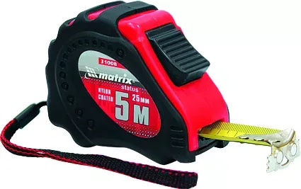 Рулетка Status autostop magnet+ 3 м х 16 мм обрезиненная нейлоновое покрытие  MATRIX 31007 купить в Новом Уренгое