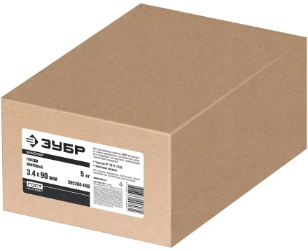 ЗУБР 90 x 3.4 мм, 5 кг, винтовые гвозди (305260-090) купить в Новом Уренгое