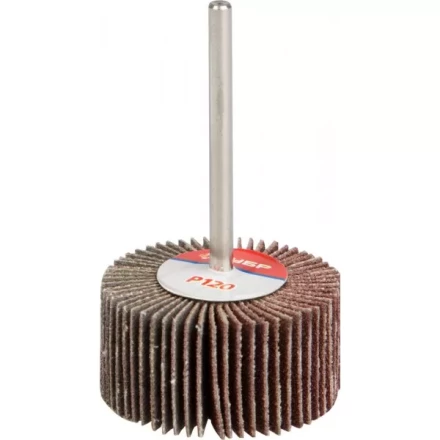 Круг шлифовальный ЗУБР &quot;МАСТЕР&quot; веерный лепестковый, на шпильке, тип КЛО, зерно-электрокорунд нормальный, P120, 15х30мм 36600-120 купить в Новом Уренгое