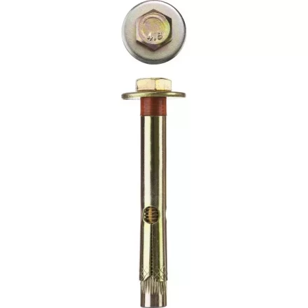 Болт анкерный ЗУБР с пластиковым кольцом, желтопассивированный, 10х100мм, ТФ6, 1шт 4-302316-10-100 купить в Новом Уренгое