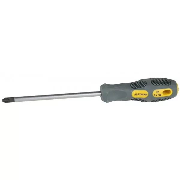Отвертка STAYER "PROFESSIONAL" "MAX-GRIP" слесарная, Cr-V, намагниченная, PZ №3x150мм 25822-3-150 G купить в Новом Уренгое