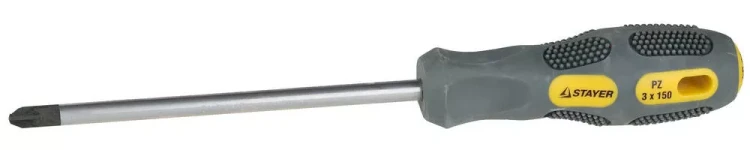 Отвертка STAYER "PROFESSIONAL" "MAX-GRIP" слесарная, Cr-V, намагниченная, PZ №3x150мм 25822-3-150 G купить в Новом Уренгое