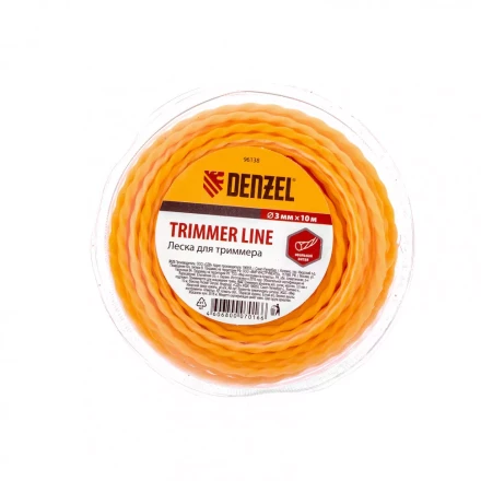 Леска для триммера овальная витая 3,0 мм х 10 м блистер Россия Denzel 96138 купить в Новом Уренгое