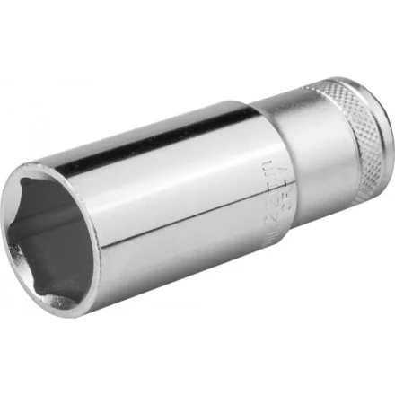 Торцовая головка KRAFTOOL &quot;INDUSTRIE QUALITAT&quot;, удлиненная, Cr-V, FLANK, хромосатинированная, 1/2&quot;, 22 мм 27807-22_z01 купить в Новом Уренгое