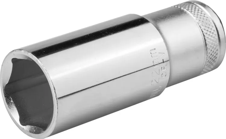 Торцовая головка KRAFTOOL "INDUSTRIE QUALITAT", удлиненная, Cr-V, FLANK, хромосатинированная, 1/2", 22 мм 27807-22_z01 купить в Новом Уренгое