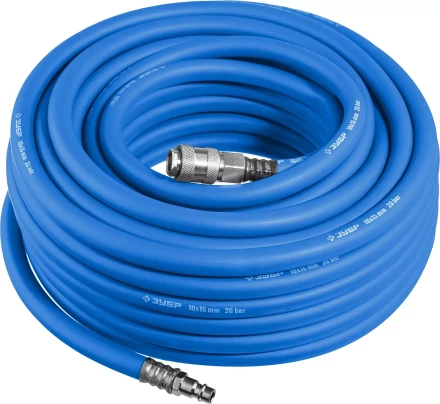 ЗУБР 15 м, 10 х 15 мм, 20 бар, воздушный шланг с фитингами рапид, Профессионал (6481-15) купить в Новом Уренгое