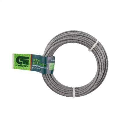 Леска для триммера квадратная витая, армированная алюминием, 2.4 мм х 10 м, Россия Сибртех 961995 купить в Новом Уренгое