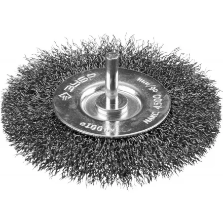 ЗУБР &quot;ПРОФЕССИОНАЛ&quot;. Щетка дисковая для дрели, витая стальная проволока 0,3мм, 100мм 35198-100_z02 купить в Новом Уренгое