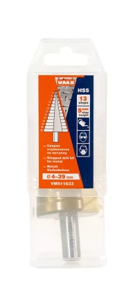 Сверло для металла ступенчатое 4-39 13 ступ ход 5 VMX 511633 купить в Новом Уренгое