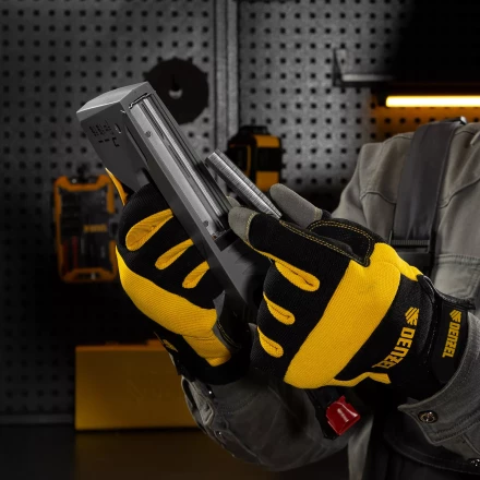 Степлер мебельный Denzel 40213, пластиковый корпус, тип 53, 6-14 мм, тип 300, 15 мм, тип 500, 15 мм купить в Новом Уренгое