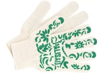 Перчатки садовые х/б, ПВХ узор &quot;летний сад&quot;, 10 класс, PALISAD Россия 67771 купить в Новом Уренгое