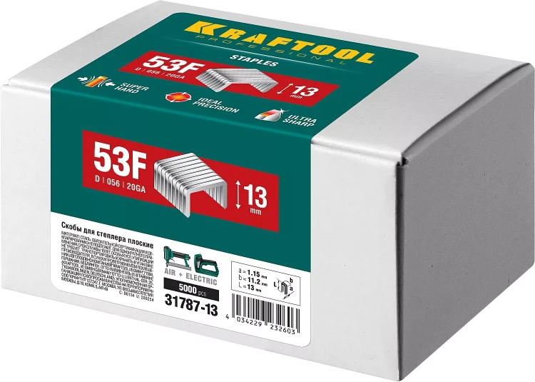 Скобы тип 20GA (53F / D / 056) 5000 шт 31787-13 купить в Новом Уренгое