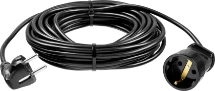 Удлинитель-шнур &quot;ПВС 307-Ш&quot;, 20 м, 2500 Вт, 1 гнездо, ПВС 3х0,75 мм2, ЗУБР 55022-20 купить в Новом Уренгое