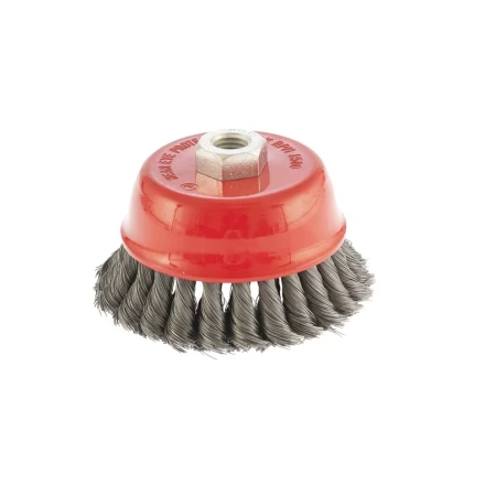 Щетка для УШМ 100 мм М14 "чашка" двухрядная крученая проволока 0,5 мм MTX 74682 купить в Новом Уренгое