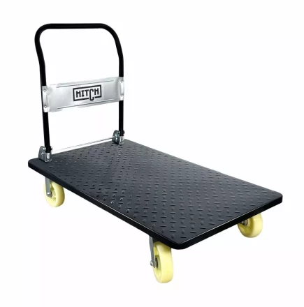 Тележка ручная платформенная пластиковая HITCH 175кг 720*460 колеса резиновые 100мм (SZ086118) купить в Новом Уренгое