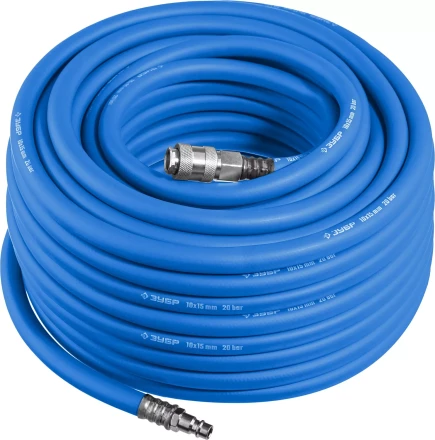 ЗУБР 20 м, 10 х 15 мм, 20 бар, воздушный шланг с фитингами рапид, Профессионал (6481-20) купить в Новом Уренгое