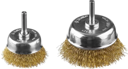 ЗУБР &quot;ПРОФЕССИОНАЛ&quot;. Набор щеток чашечных для дрели, витая стальная латунированная проволока 0,3мм, 50/75мм, 2шт 3531-H2_z02 купить в Новом Уренгое