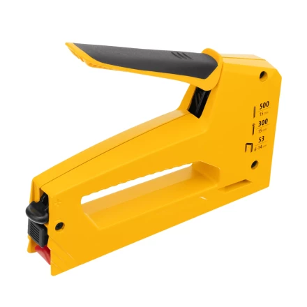 Степлер мебельный Denzel 40214, алюминиевый корпус, тип 53, 6-14 мм, тип 300, 15 мм, тип 500, 15 мм купить в Новом Уренгое