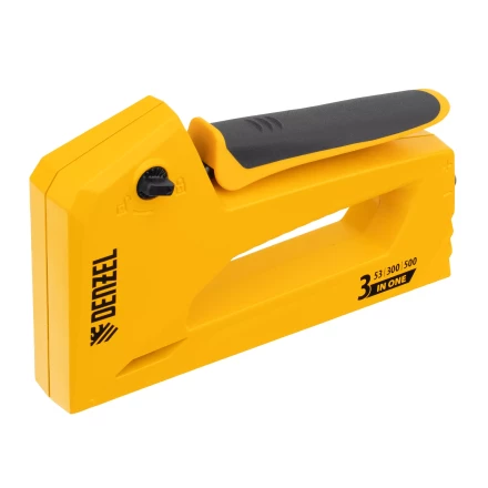 Степлер мебельный Denzel 40214, алюминиевый корпус, тип 53, 6-14 мм, тип 300, 15 мм, тип 500, 15 мм купить в Новом Уренгое