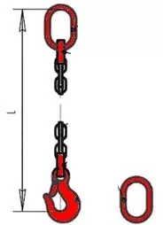 Строп цепной одноветвевой 1СЦ 1 т  L=2 м  8 кл купить в Новом Уренгое