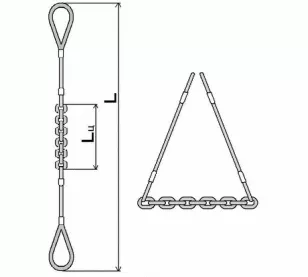 Строп комбинированный 0.9 т L=3.5 м L цепи=1.2 м заплет купить в Новом Уренгое