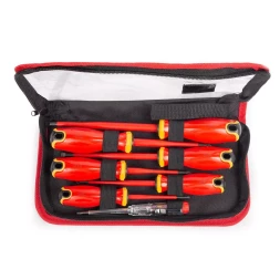 Набор диэлектрических отверток КВТ SLIM VDE НИО-2207 сталь S2, профиль SL, PZ, 7 шт. (88933)