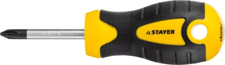 Отвертка STAYER &quot;MASTER&quot; &quot;ТECHNO&quot;, двухкомпонентная рукоятка, магнитный наконечник, Cr-V, PH1x38мм 2508-38-1_z02 купить в Новом Уренгое