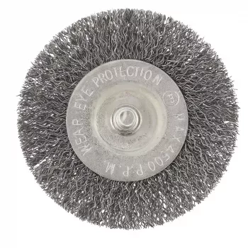 Щетка для дрели 75 мм плоская со шпилькой витая проволока  СИБРТЕХ 744487 купить в Новом Уренгое