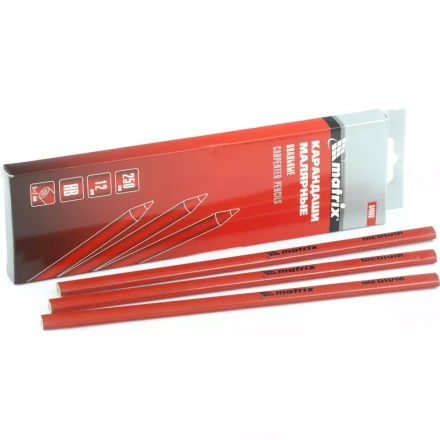 Карандаши малярные овальные универсальные 250мм коробка 12штук MATRIX 84808 купить в Новом Уренгое