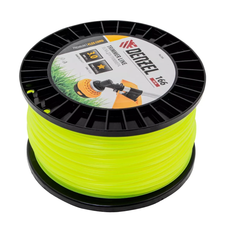 Леска для триммера звезда Denzel, 3,0мм х 166м, на DIN катушке FLEX CORD, 96288 купить в Новом Уренгое
