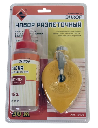 Набор разметочный металлический корпус 30 м краска красная Энкор 10126 купить в Новом Уренгое