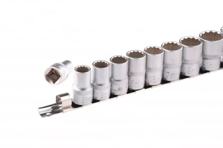 Набор торцевых головок 1/2 двенадцатигранные CrV 10 шт 10-24 мм Stels 13638 купить в Новом Уренгое