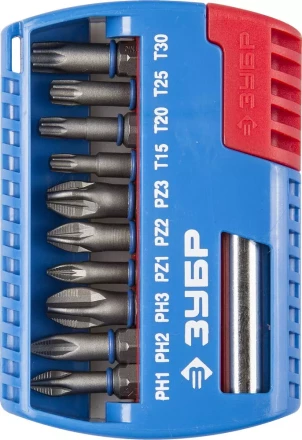 ЗУБР 11 шт, набор бит с магнитным адаптером (26051-H11) купить в Новом Уренгое