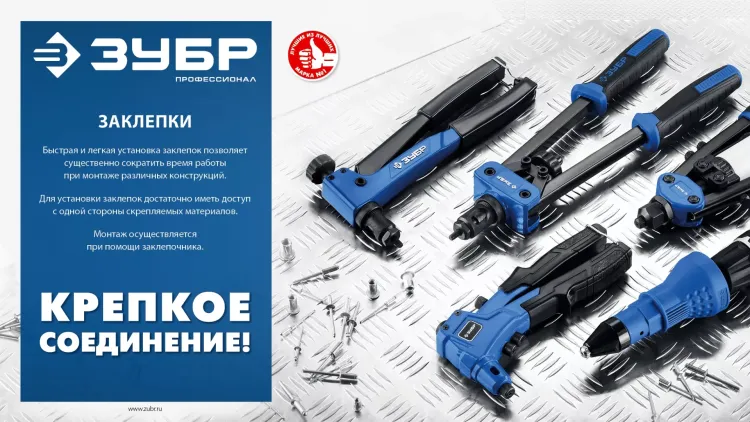 ЗУБР 6.4 x 10 мм, 250 шт, стальные заклепки, Профессионал (31312-64-10) купить в Новом Уренгое